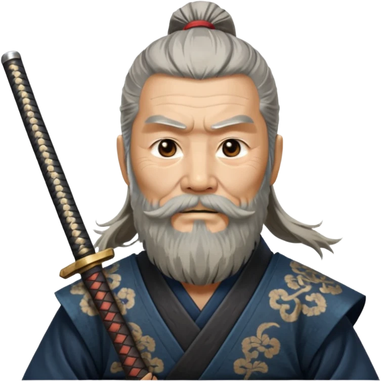 Elder samurai with beard polishing blade

































 emoji
