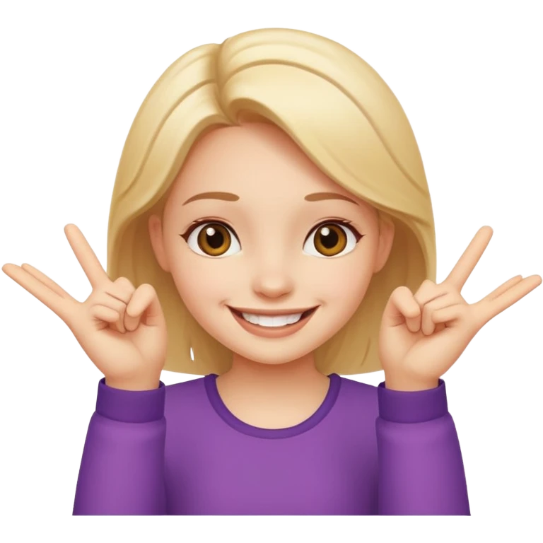 cheerful smile girl with cheerful hand gesture emoji