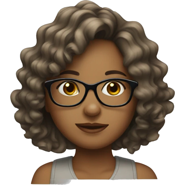 a wavy hairr girl with glasses emoji