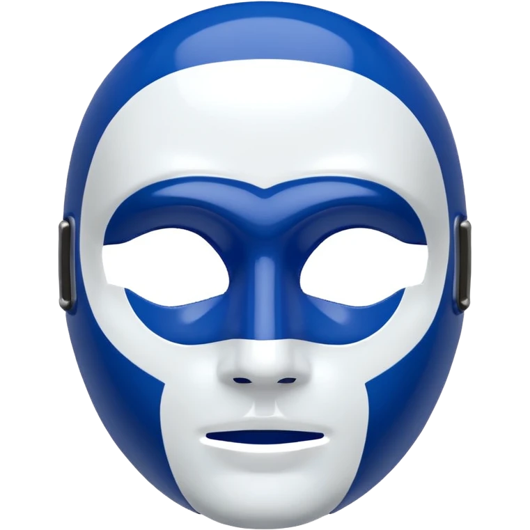 full face mask blue and white on two side  emoji