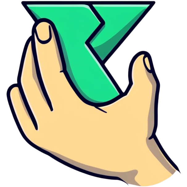 hand holding an X with a shadow effect emoji