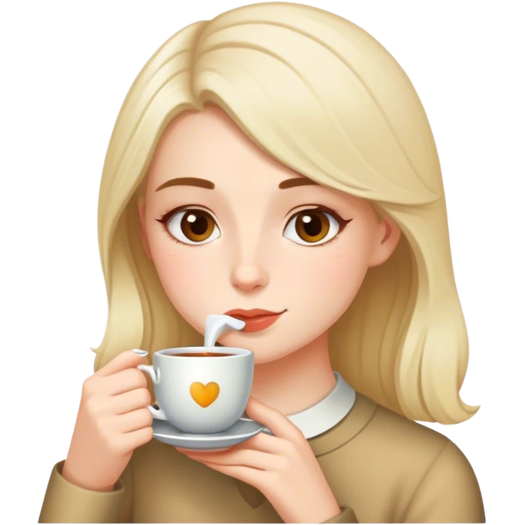 British girl drinking tea emoji