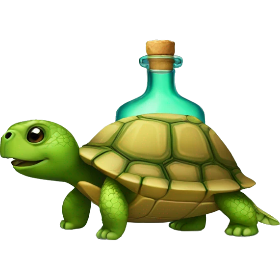 A turtle drinking tequila emoji