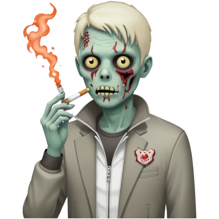 zombie in nike sports suite smoking candies emoji