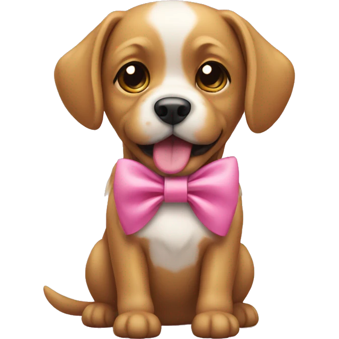 Dog with pink bow emoji