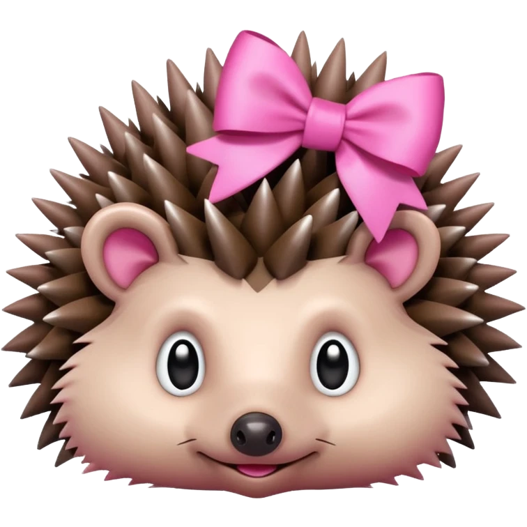 Hedgehog with pink bow emoji