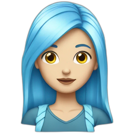 white girl blue hair emoji