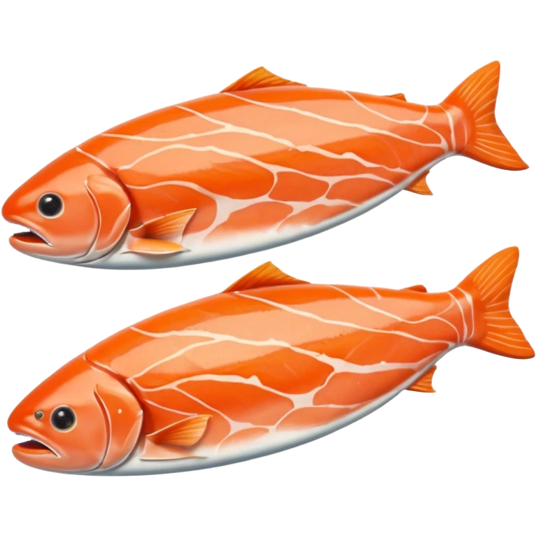create a  half cut Slice of Salmon

Camera angle: slightly elevated top-down view with a gentle bird’s-eye perspective (about 15–20°), identical perspective and scaled do not add anything  on plate only the slice of salmon  emoji