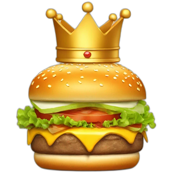 Burger with a golden crown on top emoji
