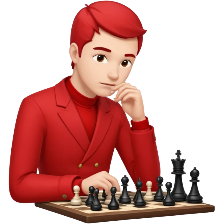 man chess players in red outfits emoji