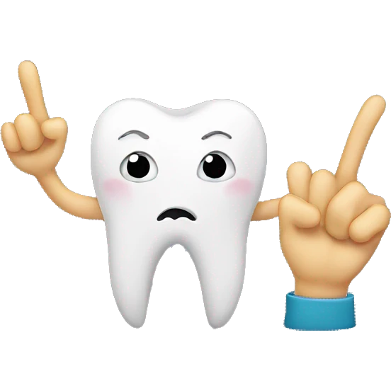 fingers crossed and a tooth emoji