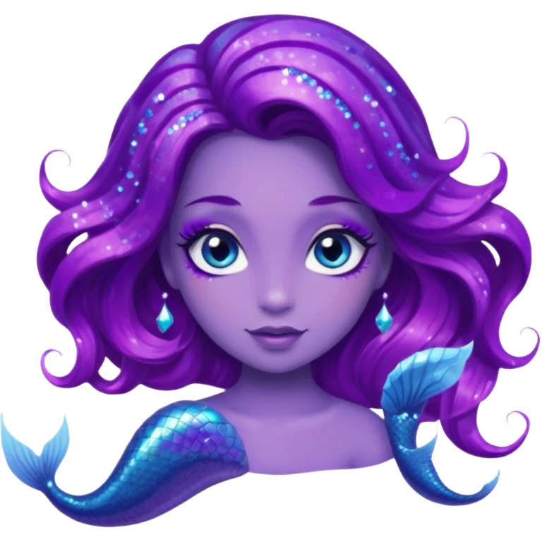glitter purple mermiad emoji