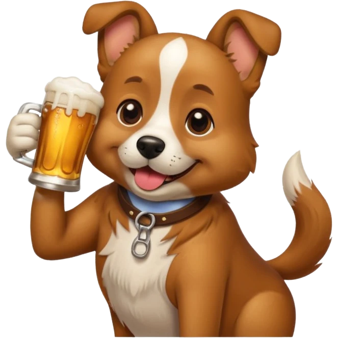 Dog dirnk beer emoji