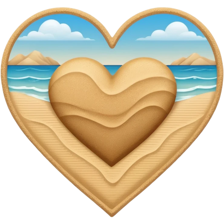 beach themed heart emoji