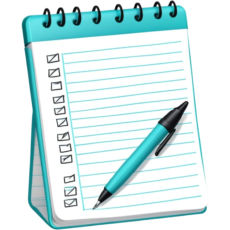 turquoise to do list with pen emoji