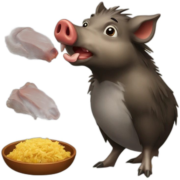 Wild boar eat chiken emoji