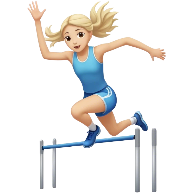 girl jumping over hurdle emoji