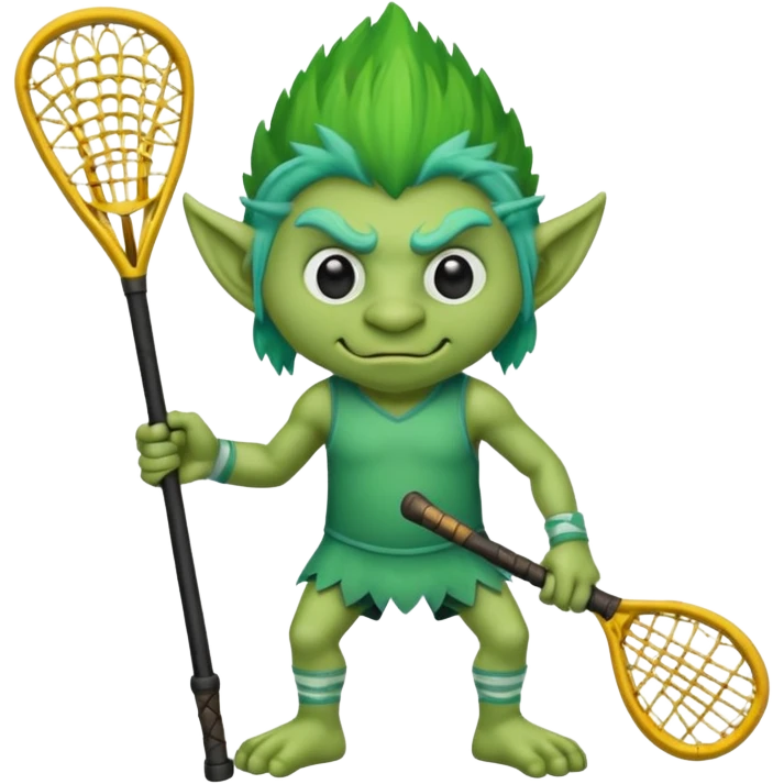 Troll holding lacrosse stick emoji