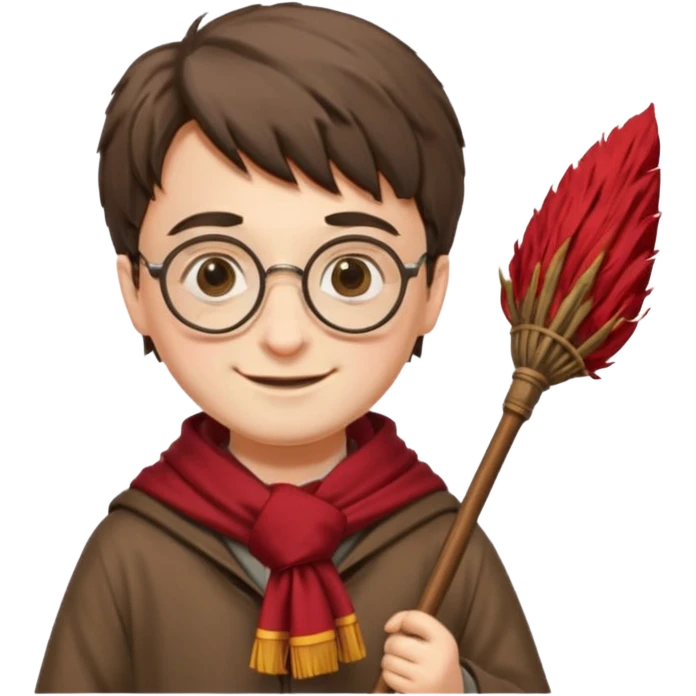 Harry potter flying on a broomstick emoji