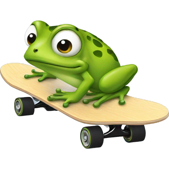 frog skateboard emoji