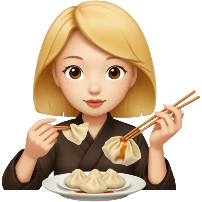 dmpling eating ginger woman emoji