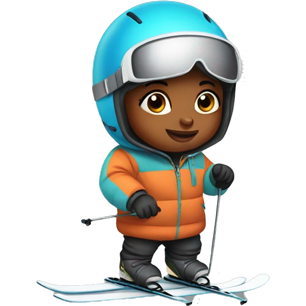 baby with skiing equipment emoji