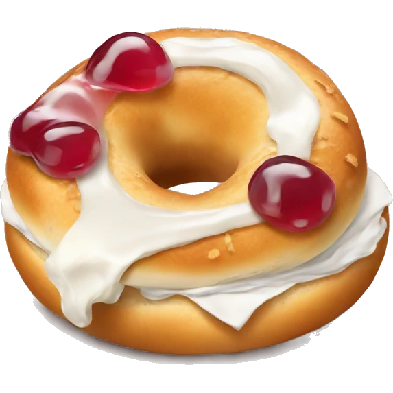 Bagel with cream cheese and jelly inside emoji