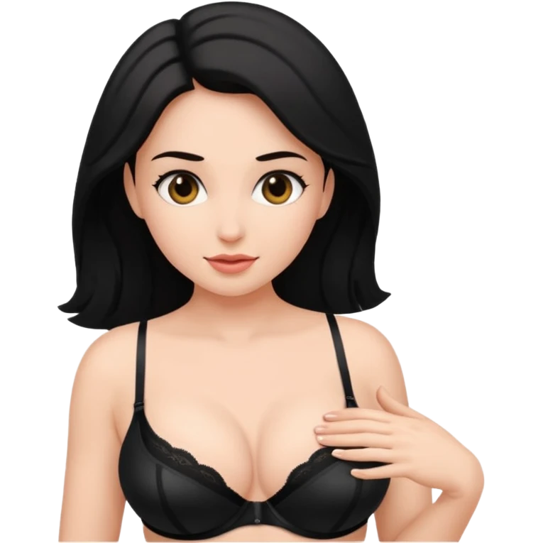 женщина в бюстгальтере трясет грудью emoji