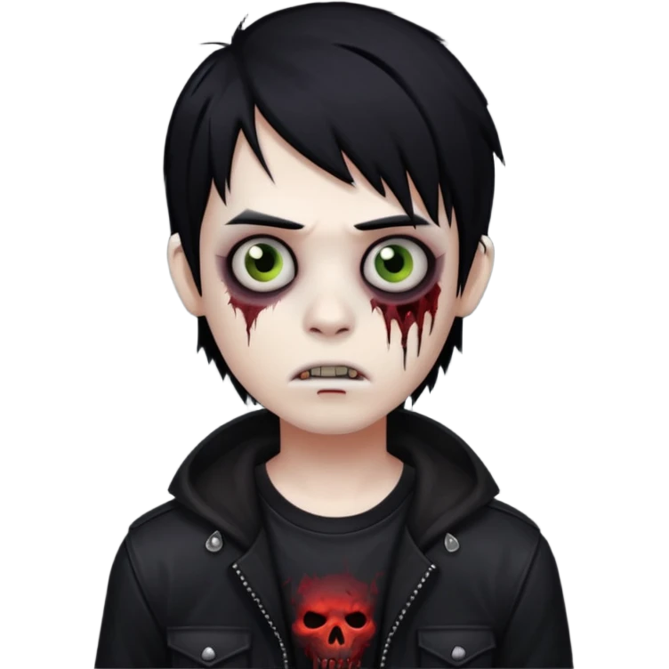 boy zombie with black hair emo emoji