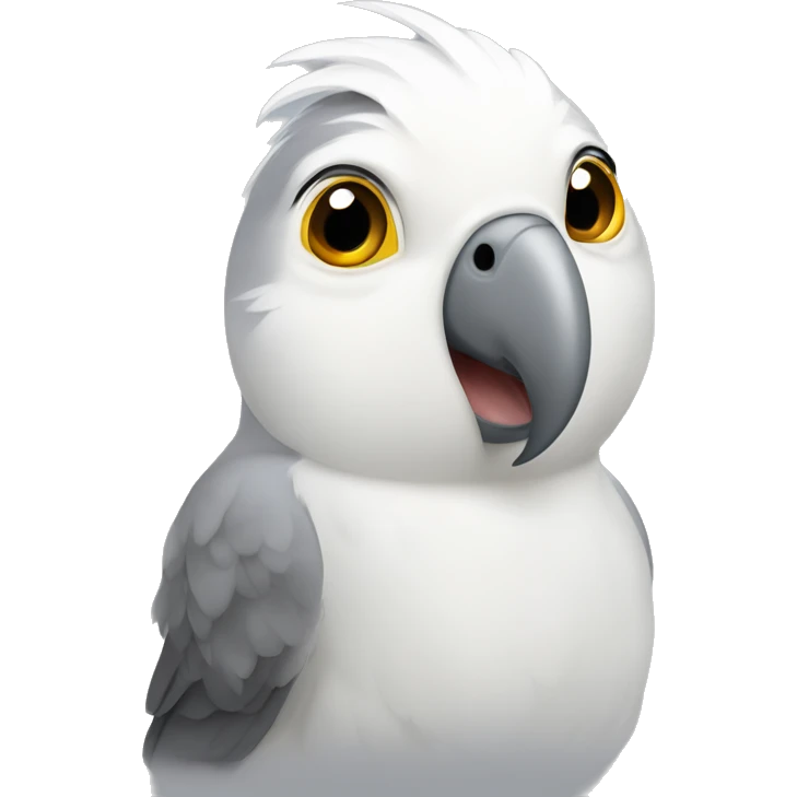 White and grey cockatiel emoji