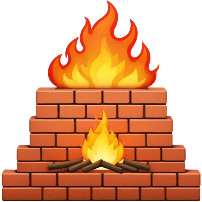 brick wall with fire on top emoji