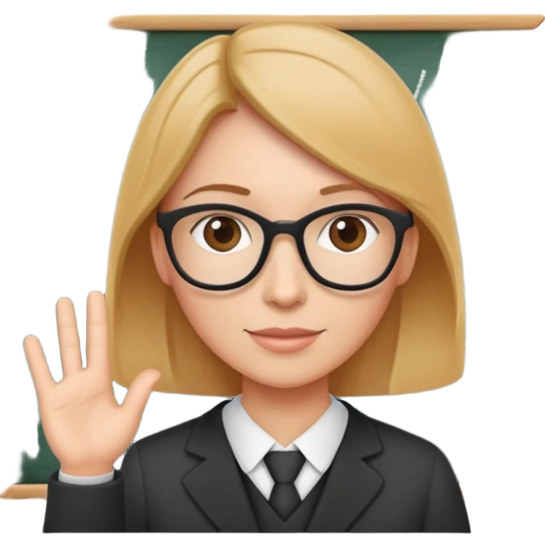 English teacher at a chalkboard with ABC written on it emoji