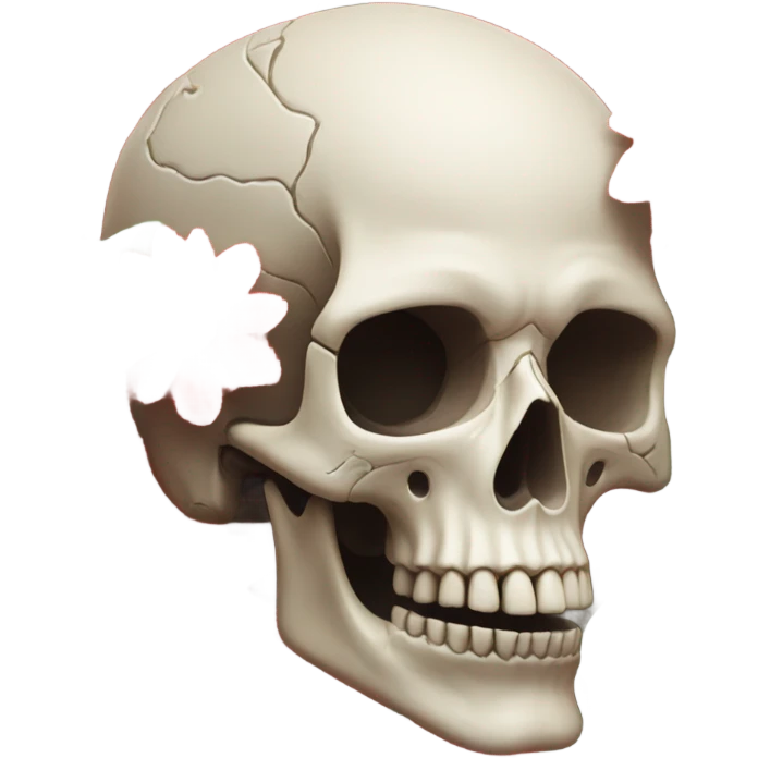 skull and red flowers emoji