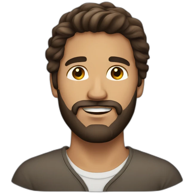 hispanic long brown hair man with a beard emoji