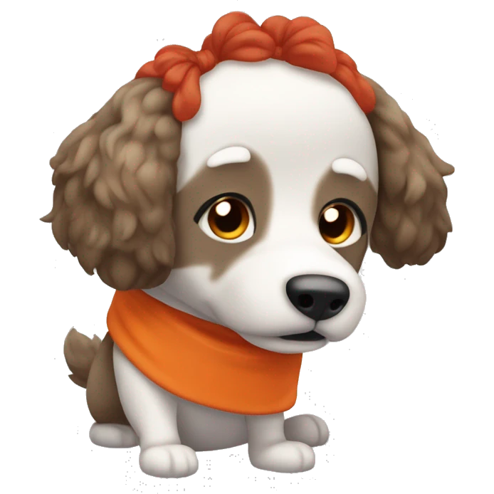 crea un set di emojy  di un furry canino cooker spanish rosso e arancione emoji