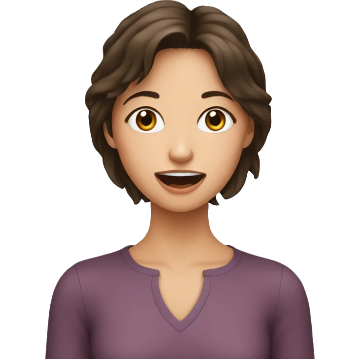 fille brune qui mange des pates emoji