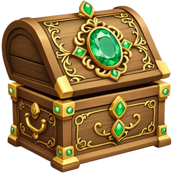 tresure box with motifs with green gem emoji