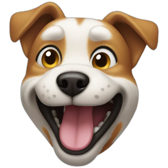 Crazy dog showing ass emoji