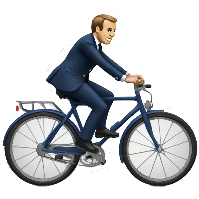 Macron sur une velo emoji