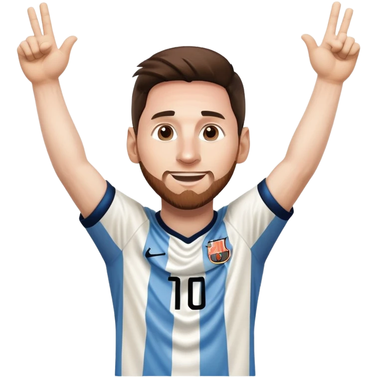 Messi celebrating a goal emoji