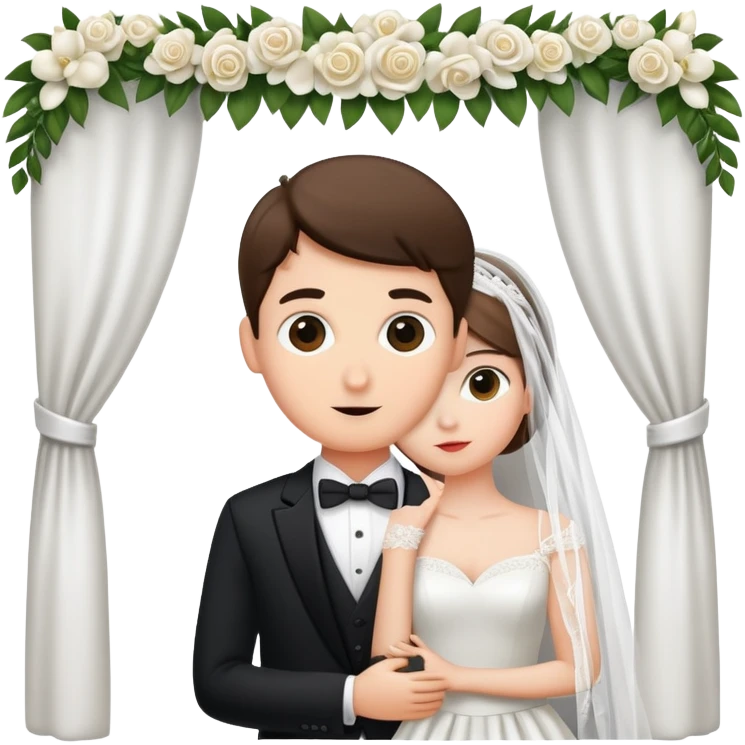Sneaky person in formal attire crashing a wedding ceremony, peeking from behind decorations emoji