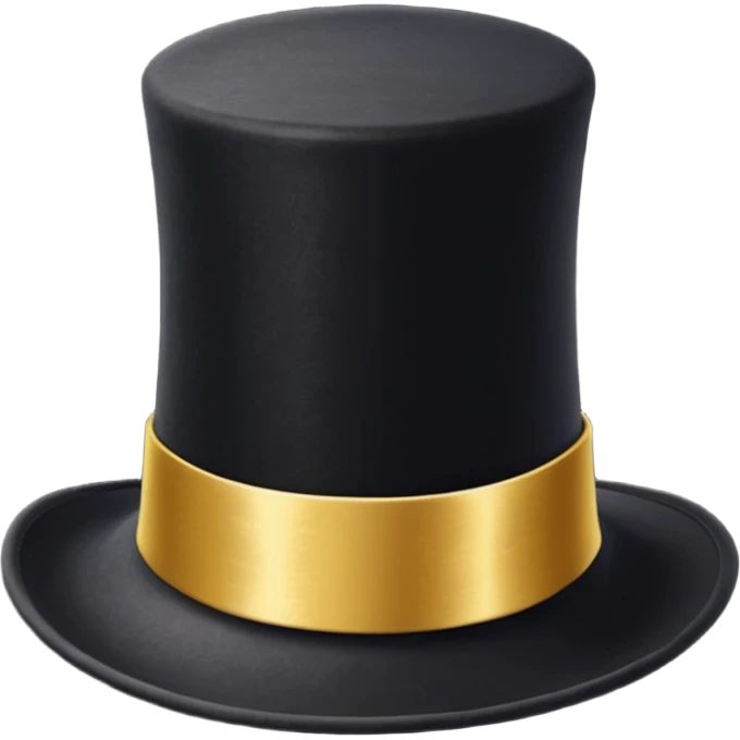 black magic hat with gold ribbon emoji