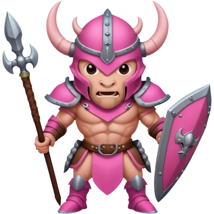 Pink Viking Warrior Ant with armor emoji