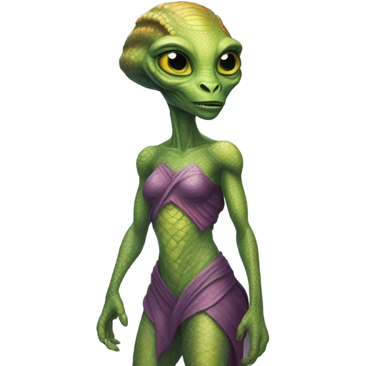 a reptilian alien woman full body emoji