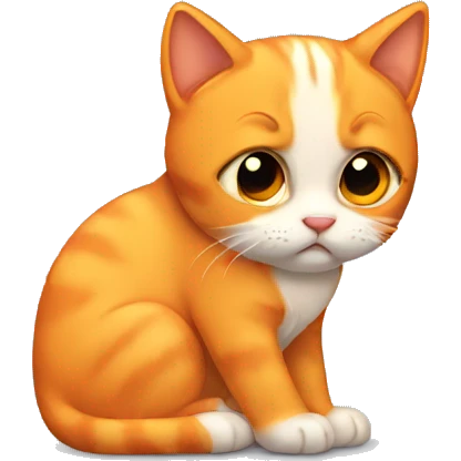 sad orange kitten emoji