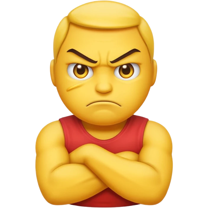 Mad emoji with arms crossed emoji