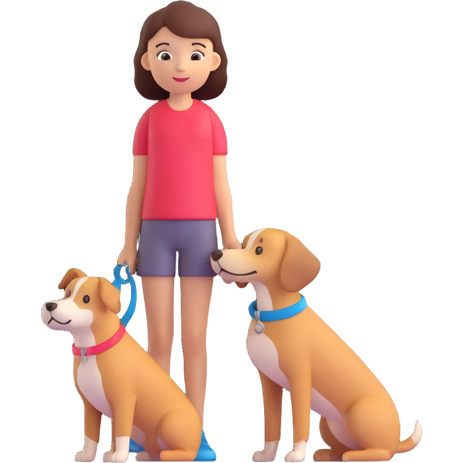 girl with single dog emoji