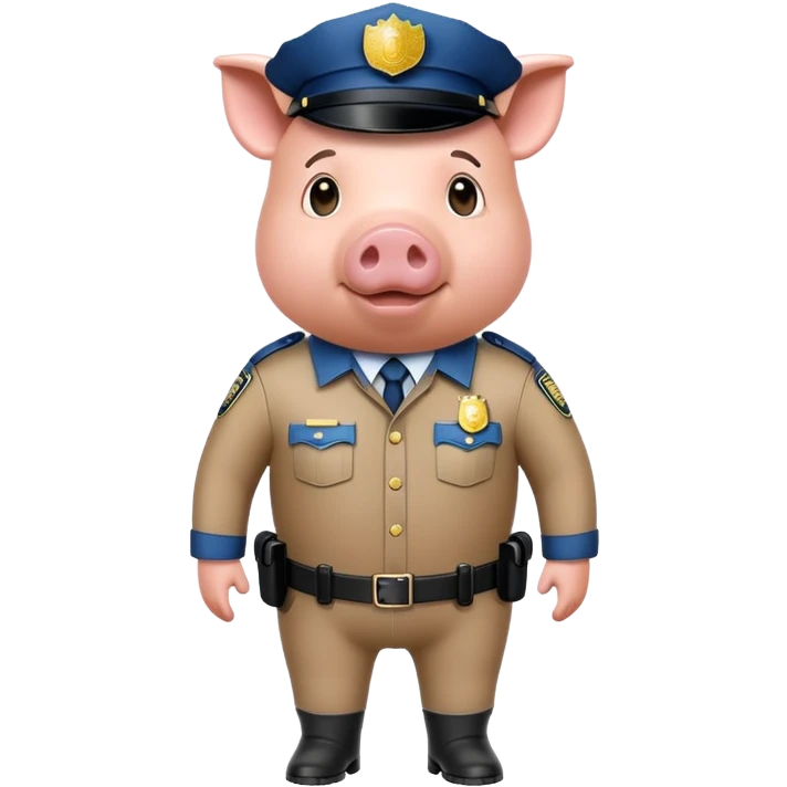 Pig wearing cop suit emoji