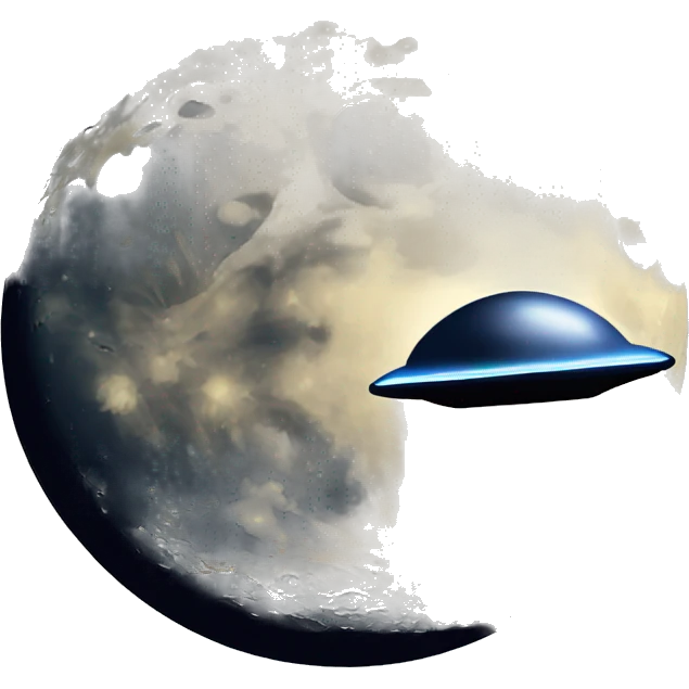 Moon and ufo emoji