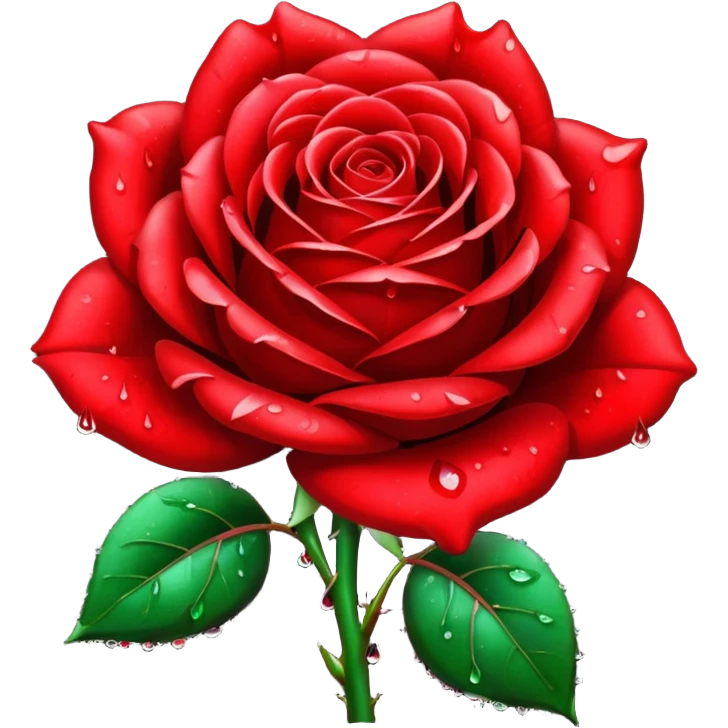 glitter red rose with blood emoji